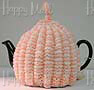 Knitted Tea Cozy, Peach, Small 2-4 Cup