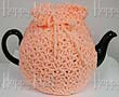 Knitted Tea Cozy, Peach, Large 6-8 Cup