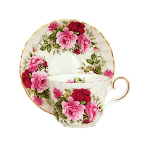 Tea Cup and Saucer, Summertime Rose