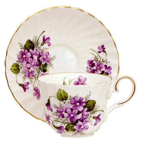 Tea Cup and Saucer, Violets