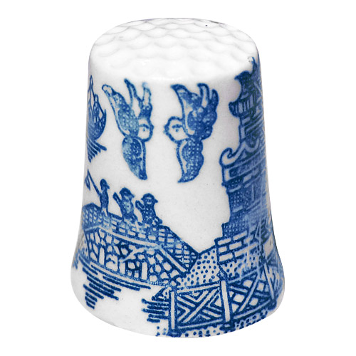 Blue Willow Porcelain Thimble