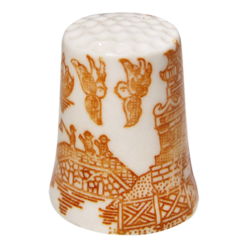 Brown Willow Porcelain Thimble