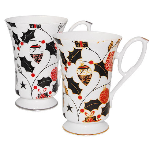 Merriment Christmas Chintz Mug - Set of Two