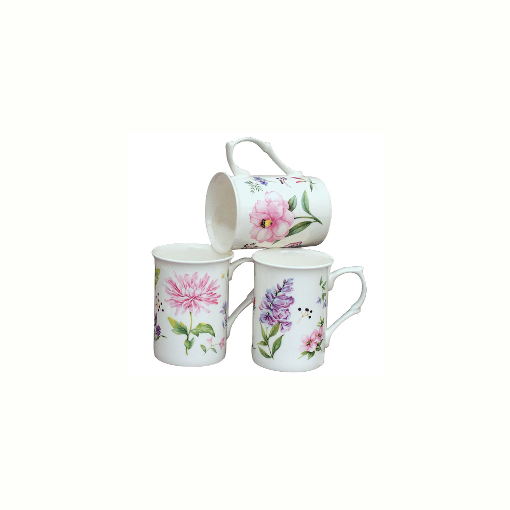 English Meadow - Set of 3 Bone China Mugs