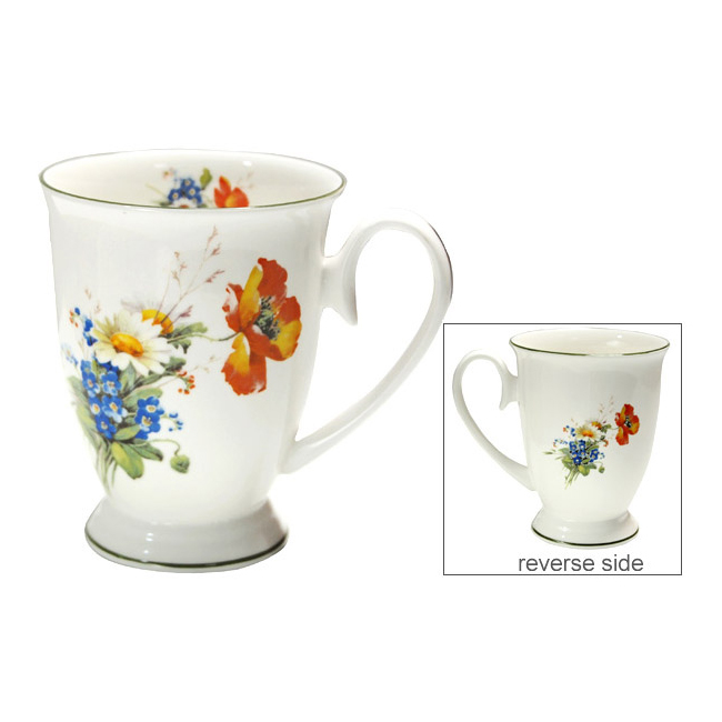 Vanity Motifs Footed Mug with Green Trim