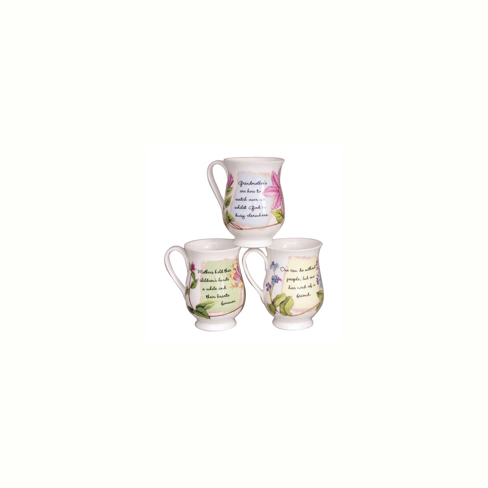 Say It With Love - Set of 3 Bone China Mugs