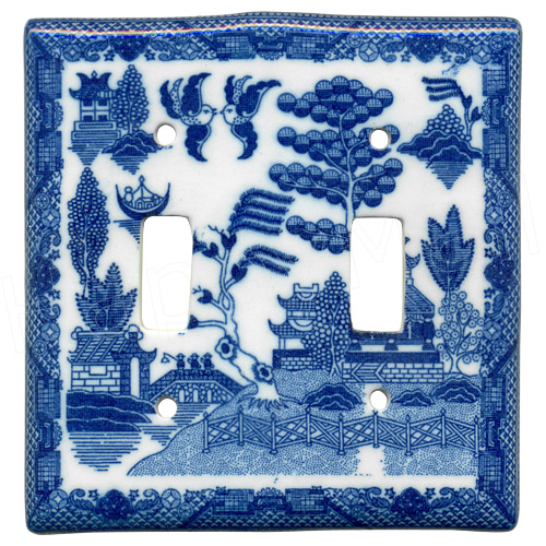 Blue Willow Ware - Electric Cover for Double Switches