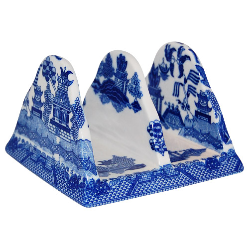 Blue Willow Ware Napkin and Mail Holder