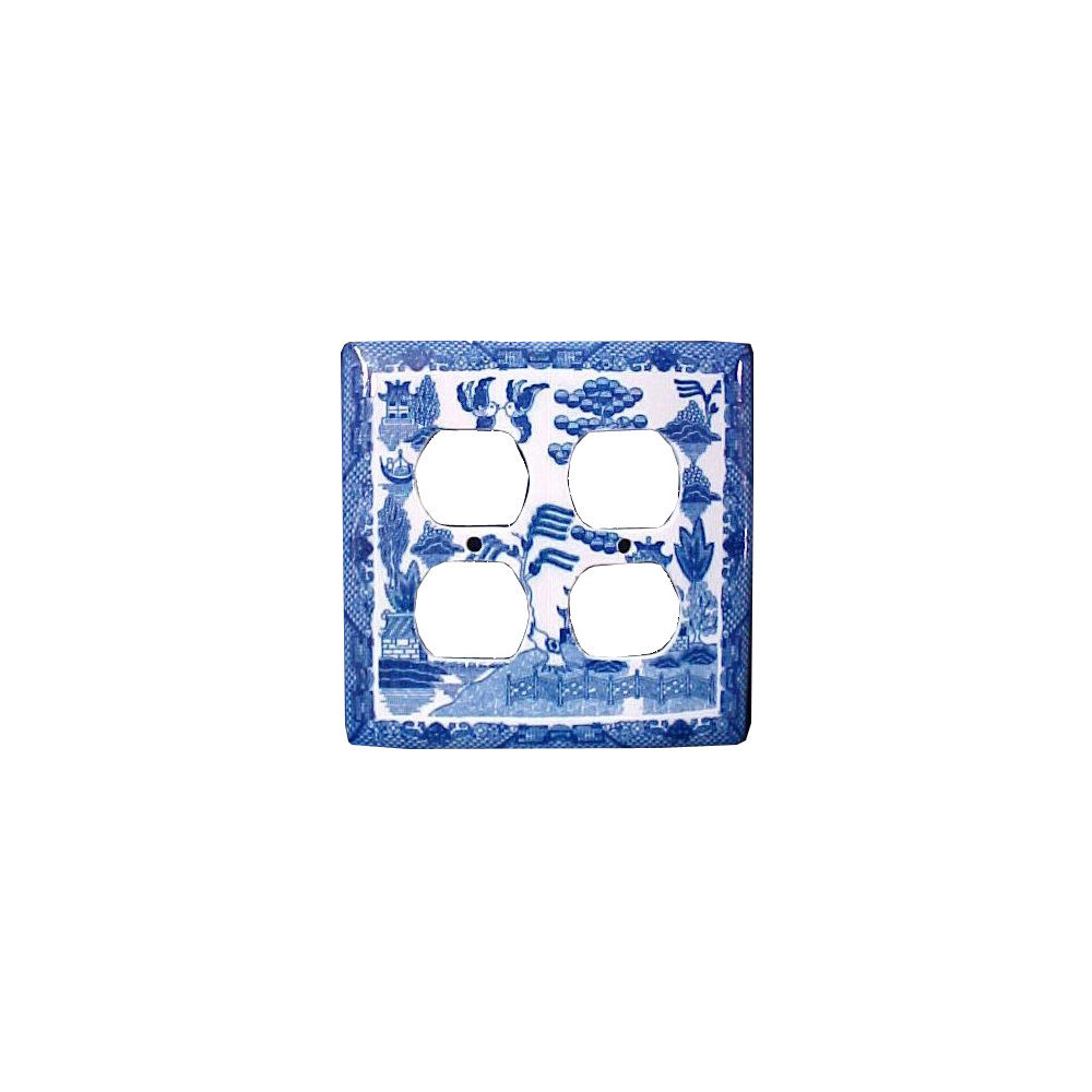 Blue Willow Ware - Double Duplex Receptable Cover