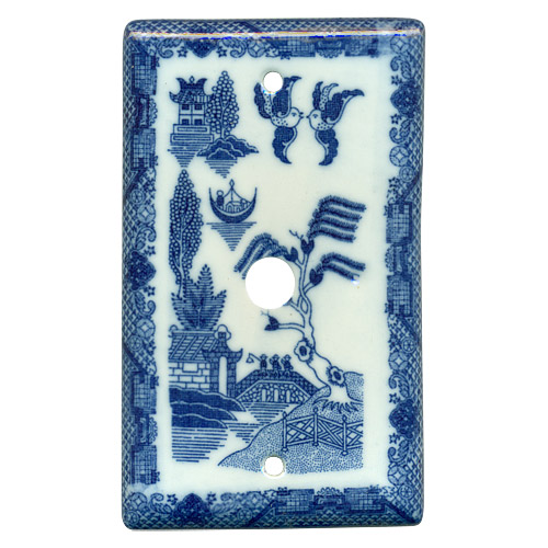 Blue Willow Ware - Electric Cord Cover Plate