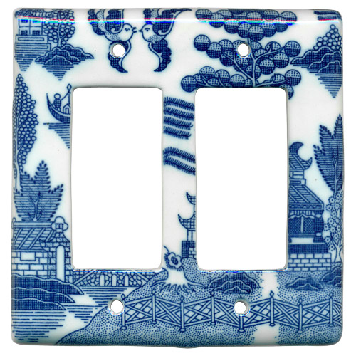 Blue Willow Ware Electric Cover Plate