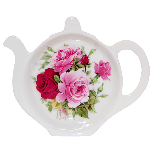 Bone China Tea Bag Tidy, Summertime Rose