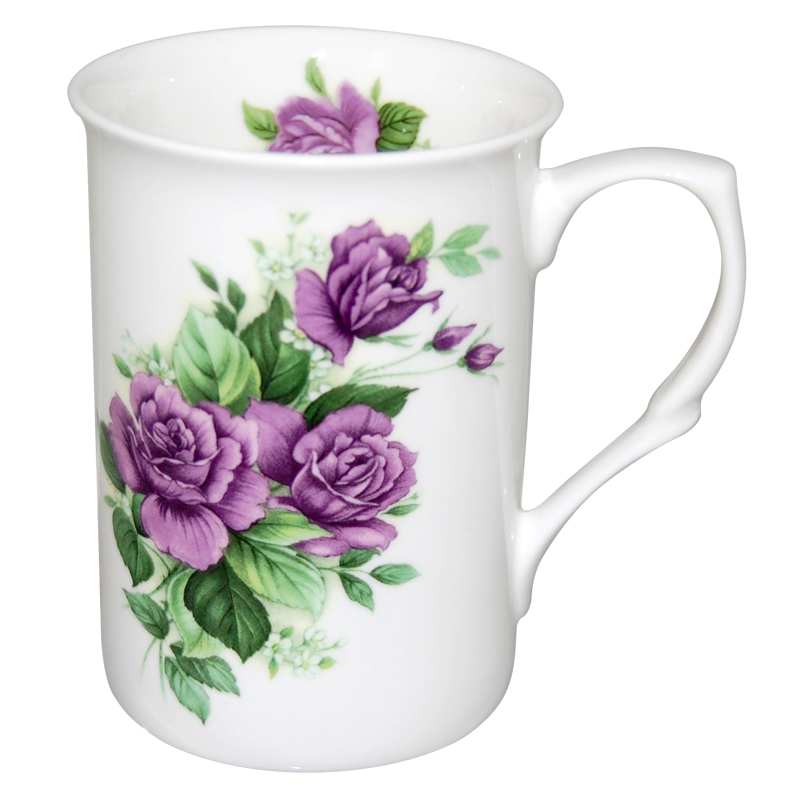 Purple Rose Tea Mug
