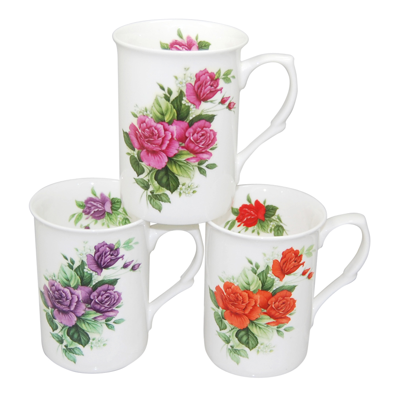 Rose Tea Mugs - Set of 3