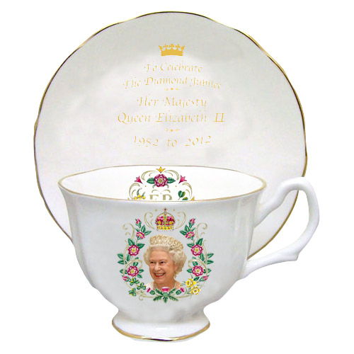 Queen's Diamond Jubilee Tea Cup & Saucer Set