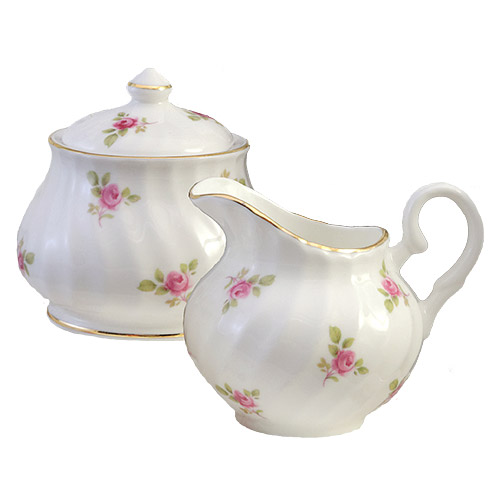 Cream & Sugar Set, Dot Rose