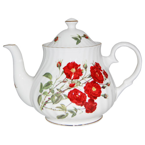 Romantic Rose Bone China Teapot - 6 Cup