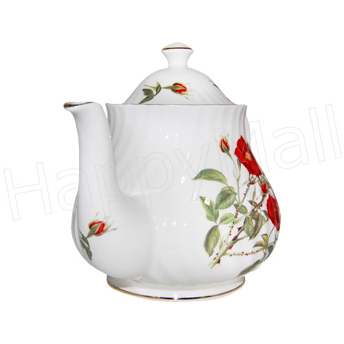 Romantic Rose Bone China Teapot - 6 Cup