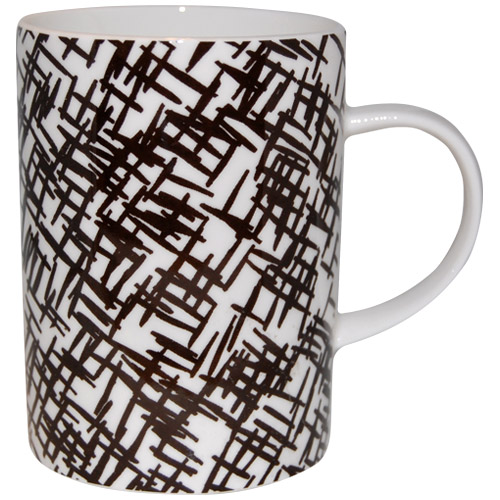 Criss Cross Lines Bone China Mug