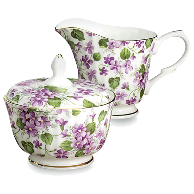 Violet Porcelain Cream and Sugar Set
