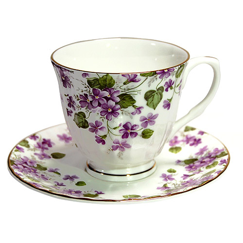 Violet Fine Bone China Cup & Saucer Set