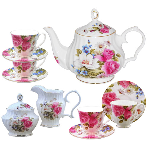 Graces Rose Tea Set - Gracie Bone China