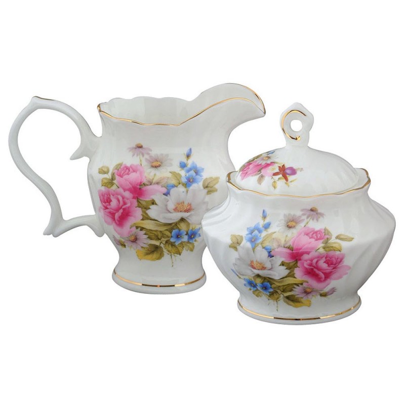 Graces Rose Cream and Sugar Set