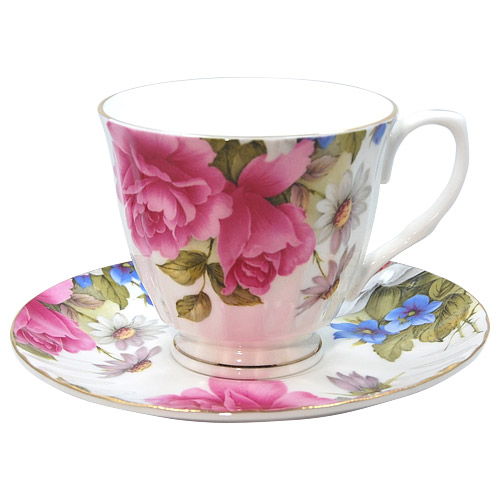 Graces Rose - Bone China Cup and Saucer Set