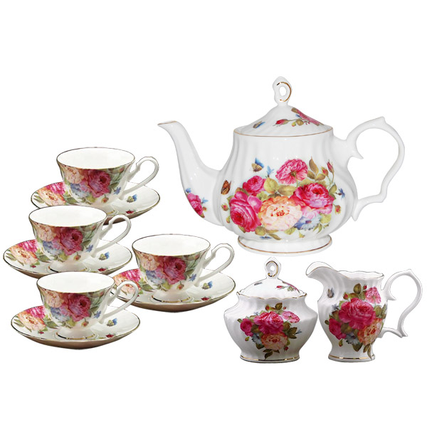Sandra's Rose Tea Set - Gracie Bone China