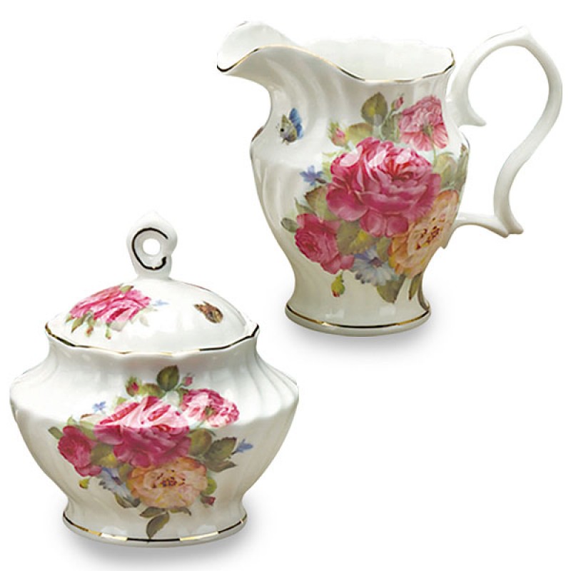 Sandras Rose Cream & Sugar Set