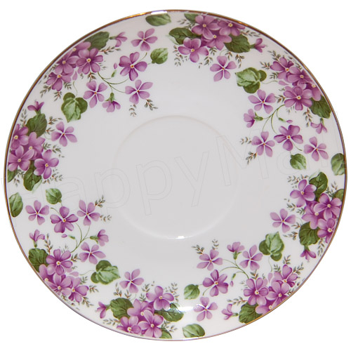 Violets Bone China Cup and Saucer Set