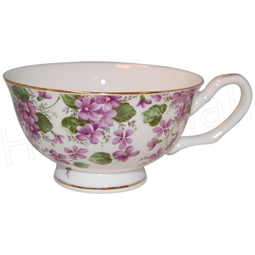 Violets Bone China Cup and Saucer Set, photo-2