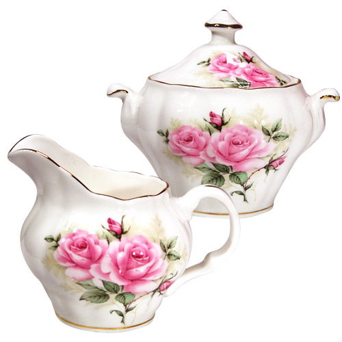 Rose Bouquet Cream & Sugar Set