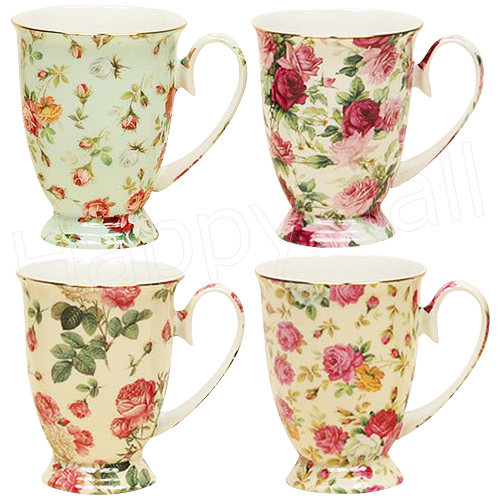 Rose Chintz Mug - Set of 4