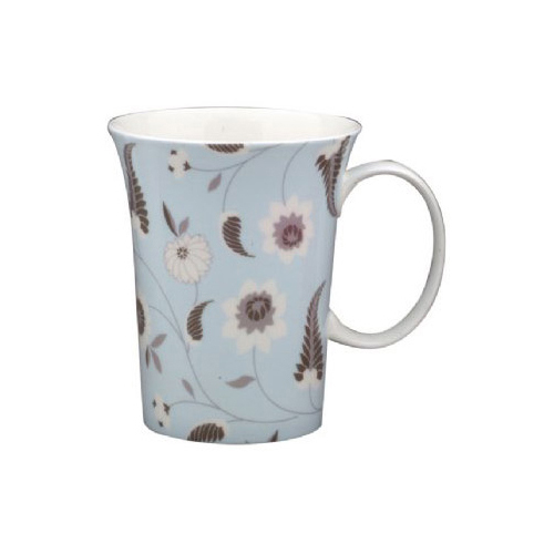 Paisley in Aqua and Brown - Bone China Mug