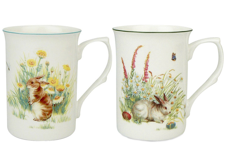 Bunny Bone China Mugs - Set of Two