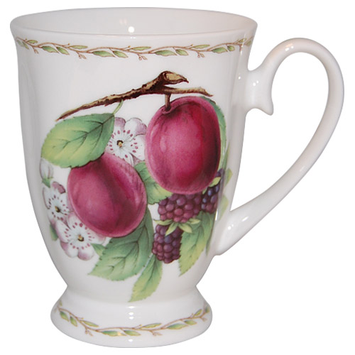 Orchard Footed Swirl Mug - Red Plum