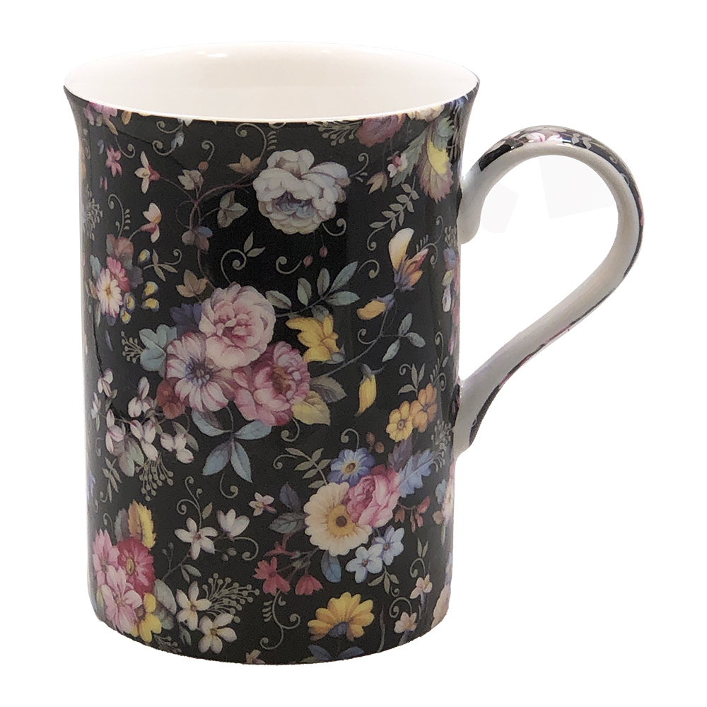 Old Garden Variety, Black Color Chintz Mug