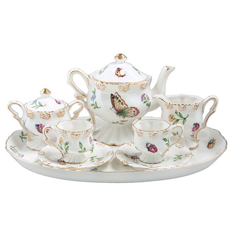 Olivias Lively Garden Kids Tea Set, Porcelain