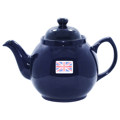 Blue Color Brown Betty Teapot, 6 Cups/42oz