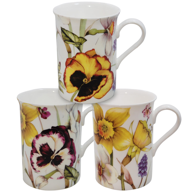 Pansy China Mug Set