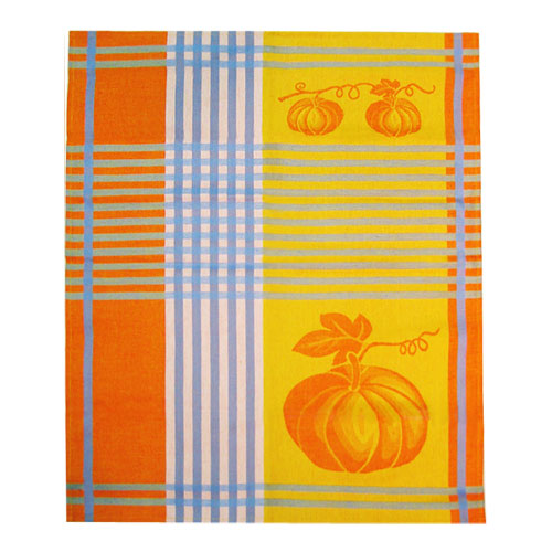 French Jacquard Kitchen/Tea Towel - Pumpkin Blue