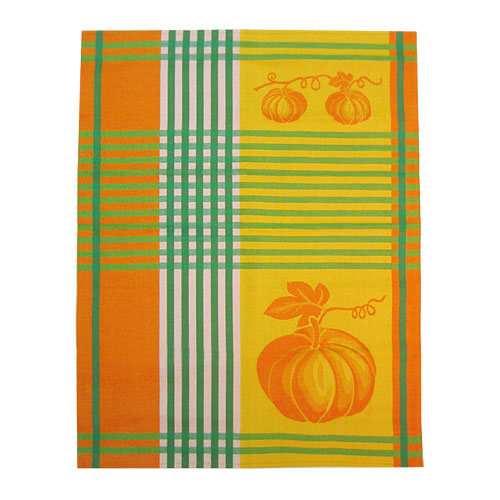 French Jacquard Kitchen/Tea Towel - Green Pumpkin