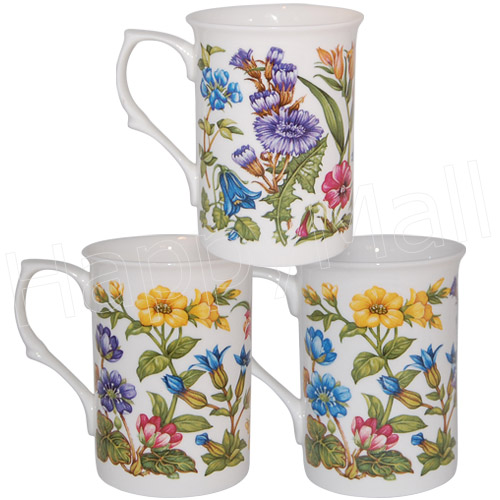 Alpine Floral Bone China Mugs - Set of 3, photo-1