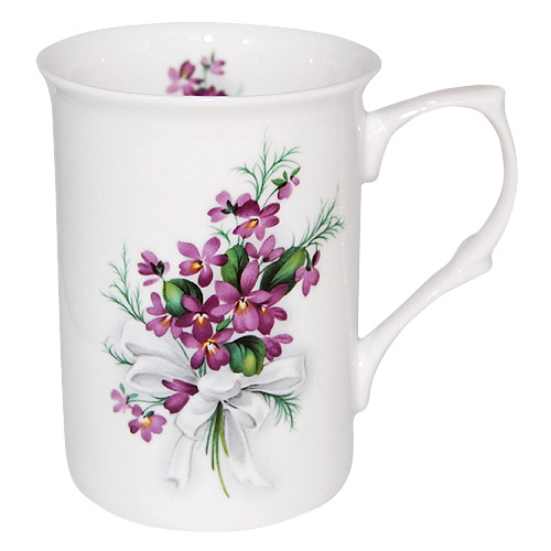 Violets Bone China Mug