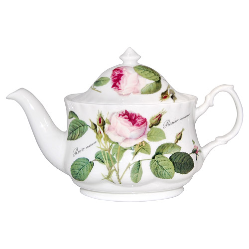 Oval Redoute Rose Teapot, 4 Cup