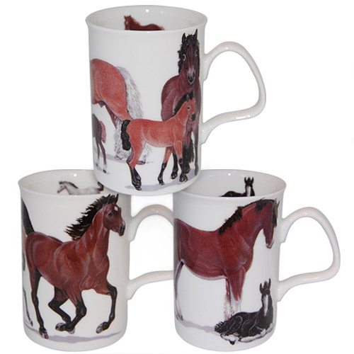 Horses Bone China Tea Cup Set