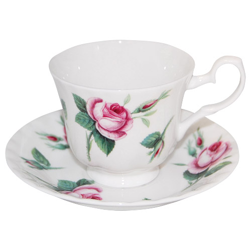 Malmaison Rose Fine Bone China Cup & Saucer Set