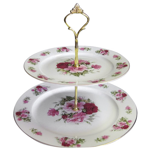 2-Tier Cake Stand, Summertime Rose