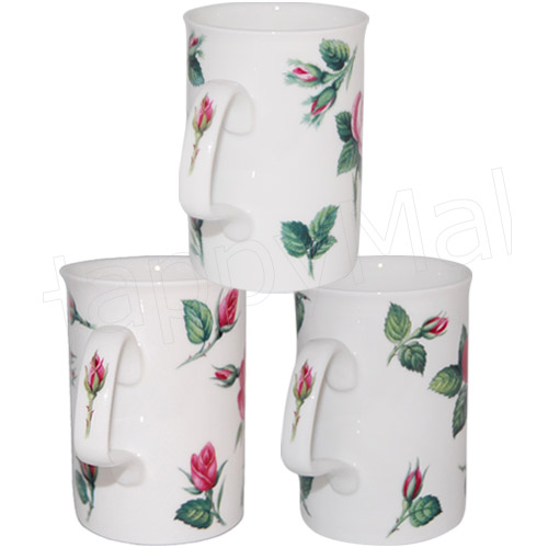 Malmaison Rose Mug, Set of 3